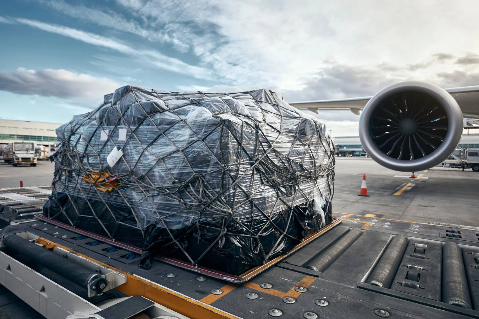 Specialist air cargo being prepared for handling
